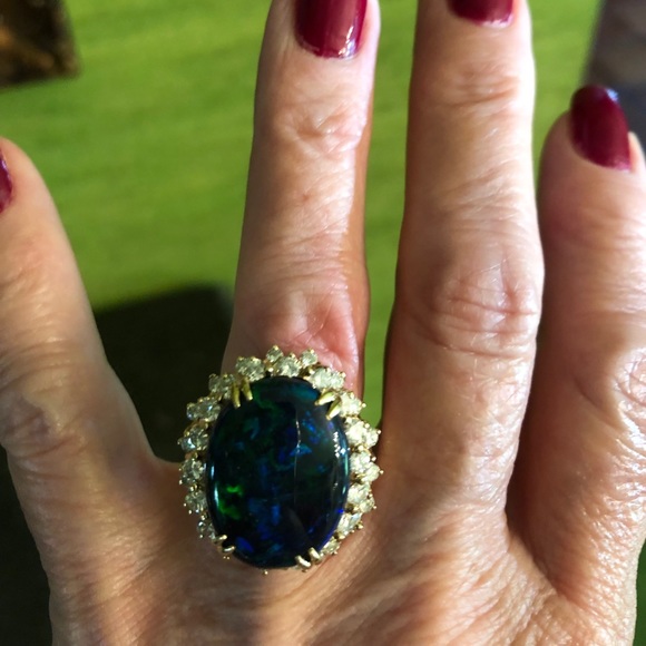 Black opal ring